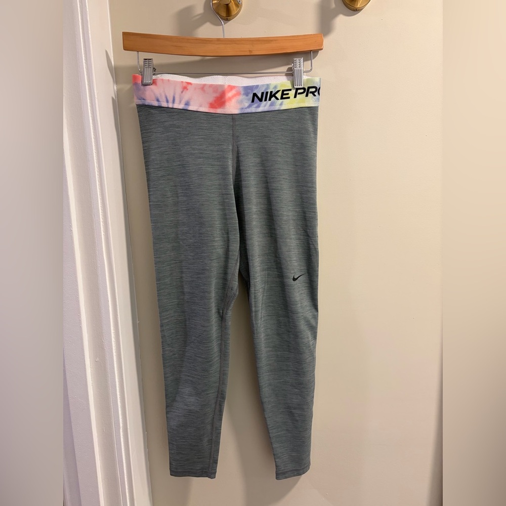 Nike Kids Leggings with Gray and Tie-Dye Waistband